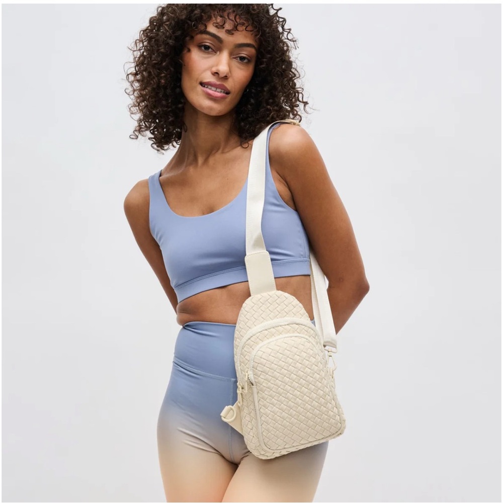 Cream Woven Crossbody bag Sol and Selene